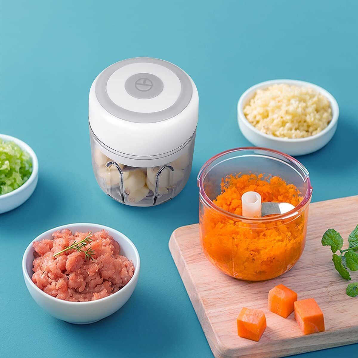 Electric Mini Garlic Chopper Meat Onion Grinder Crusher Cutter for Vegetable NEW