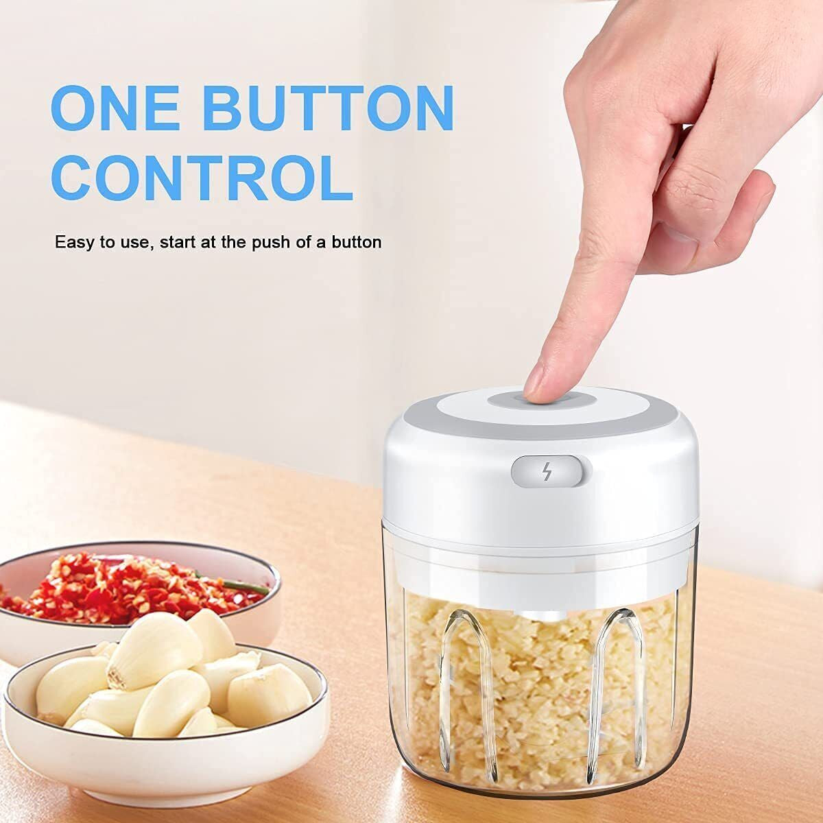 Electric Mini Garlic Chopper Meat Onion Grinder Crusher Cutter for Vegetable NEW